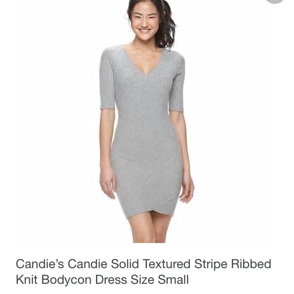 Candie’s Gray body-con ribbed dress